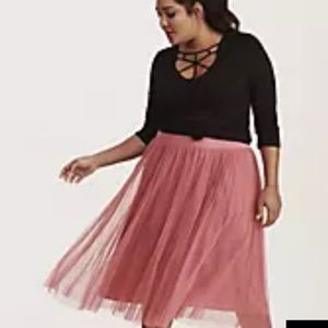Torrid PLEATED MESH MIDI SKIRT Size 2X